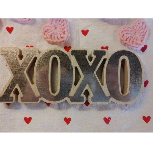 Farmhouse Valentine’s Day Wooden XOXO Tiered Tray Tabletop Decor Sign - Picture 2 of 2